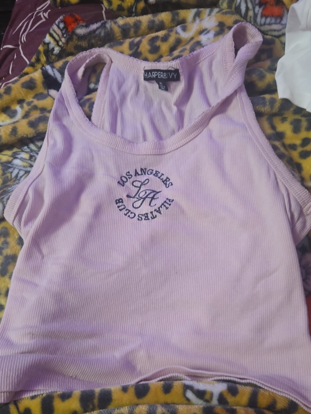 Harper Light Pink Ribbed Los Angeles Tank